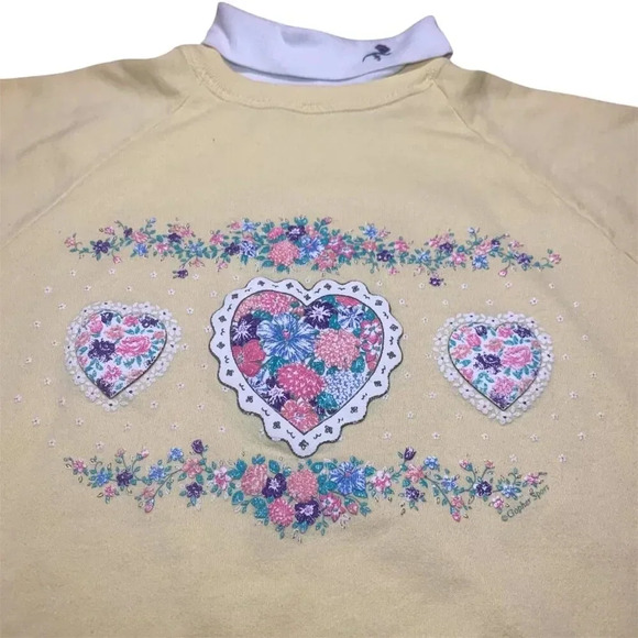 Gopher Sport Tops - Vintage Gopher Sport Yellow Double Collared Turtleneck Pullover Sweatshirt- 2XL